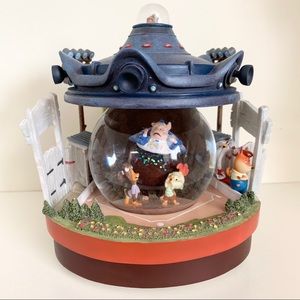 Large snow globe chicken little spaceship baseball field scene